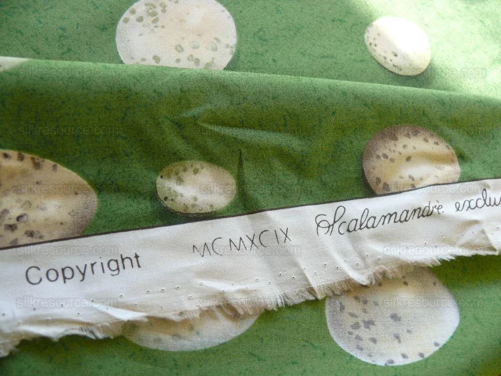 Scalamandre Bon Oeuf Trompe L'oeil Library Green Print Bty