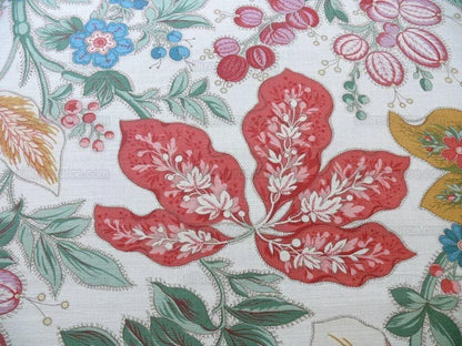 5.7y Scalamandre "gillian" Printed Linen Foliage Jacobean Red MSRP USD239/y