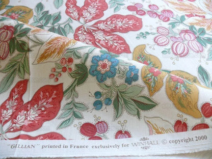 5.7y Scalamandre "gillian" Printed Linen Foliage Jacobean Red MSRP USD239/y