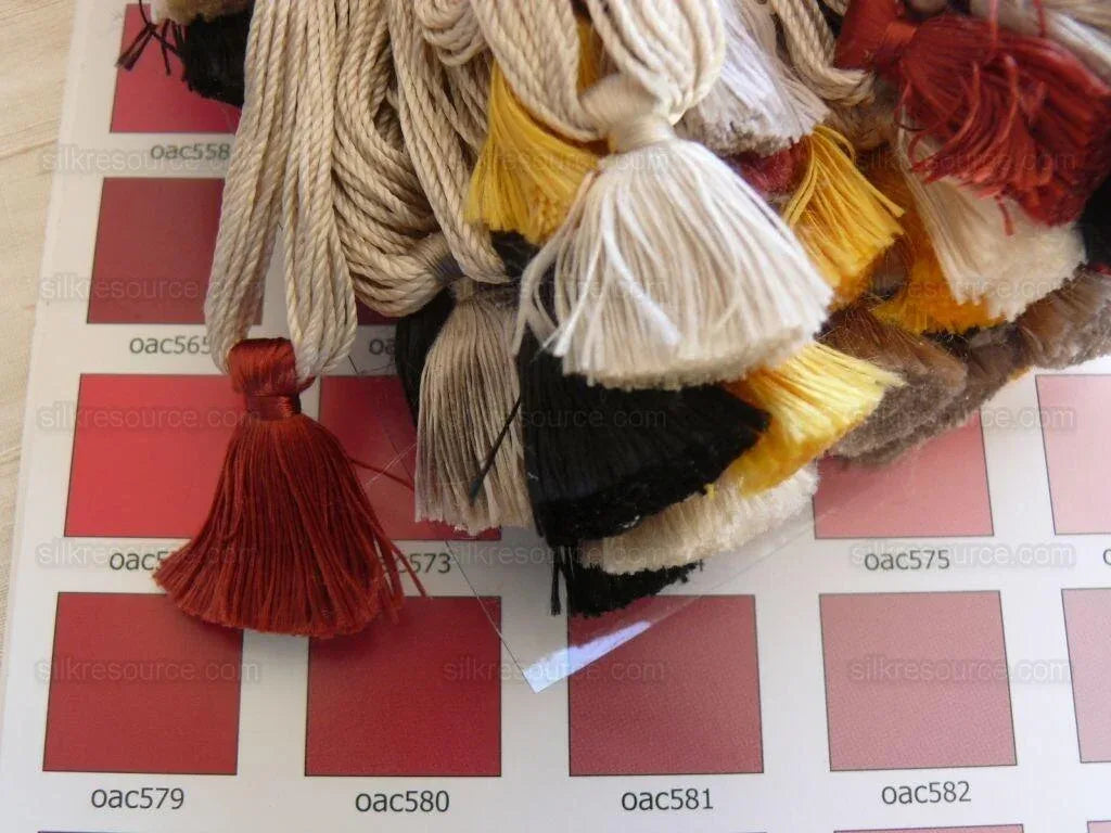 Scalamandre Lyon 100% Silk Double Tassel Tieback Black Red Yellow