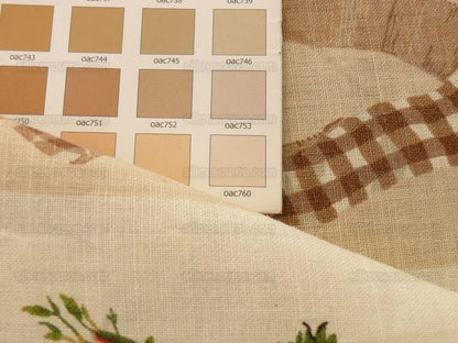 Lee Jofa Gingham Ribbon Print &amp; Rose Linen "tan" Tromp L'oei