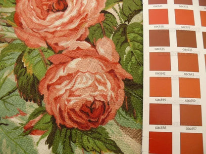 Lee Jofa Gingham Ribbon Print &amp; Rose Linen "tan" Tromp L'oei