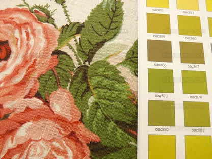 Lee Jofa Gingham Ribbon Print &amp; Rose Linen "tan" Tromp L'oei