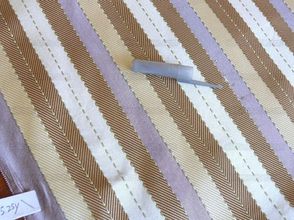 Lee Jofa Denning Silk Stripe Camel Brown Ivory Lite Lavender Purple MSRP USD196/y