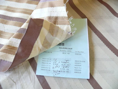 Lee Jofa Denning Silk Stripe Camel Brown Ivory Lite Lavender Purple MSRP USD196/y