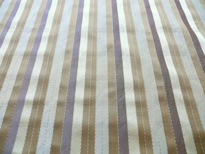 Lee Jofa Denning Silk Stripe Camel Brown Ivory Lite Lavender Purple MSRP USD196/y