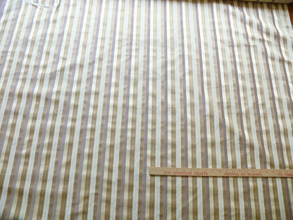 Lee Jofa Denning Silk Stripe Camel Brown Ivory Lite Lavender Purple MSRP USD196/y