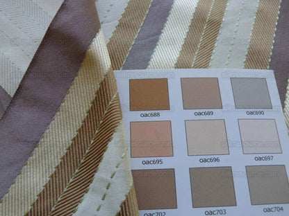 Lee Jofa Denning Silk Stripe Camel Brown Ivory Lite Lavender Purple MSRP USD196/y