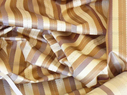 Lee Jofa Denning Silk Stripe Camel Brown Ivory Lite Lavender Purple MSRP USD196/y