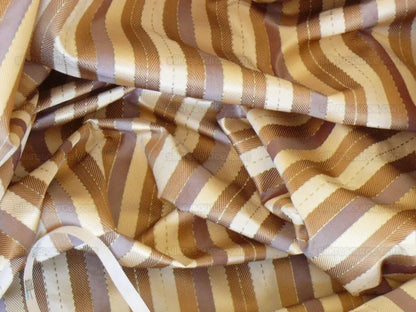 Lee Jofa Denning Silk Stripe Camel Brown Ivory Lite Lavender Purple MSRP USD196/y