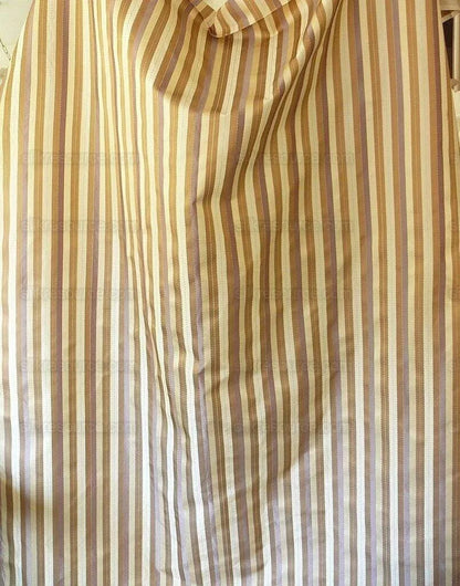 Lee Jofa Denning Silk Stripe Camel Brown Ivory Lite Lavender Purple MSRP USD196/y