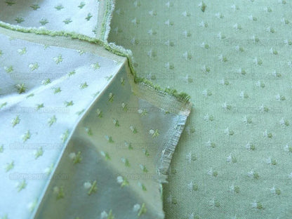 Scalamandre "regency" Green Silk Satin Jacquard Mini Flower Mint