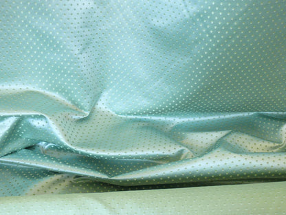 SCALAMANDRE "REGENCY" GREEN SILK SATIN JACQUARD MINI FLOWER MINT