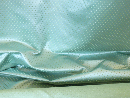 SCALAMANDRE "REGENCY" GREEN SILK SATIN JACQUARD MINI FLOWER MINT