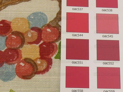 Scalamandre Life On The Hill Linen Print Orange Green On Cream B