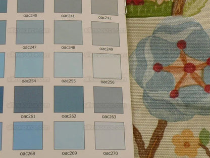 Scalamandre Life On The Hill Linen Print Orange Green On Cream B