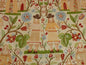 SCALAMANDRE LIFE ON THE HILL LINEN PRINT ORANGE GREEN ON CREAM B