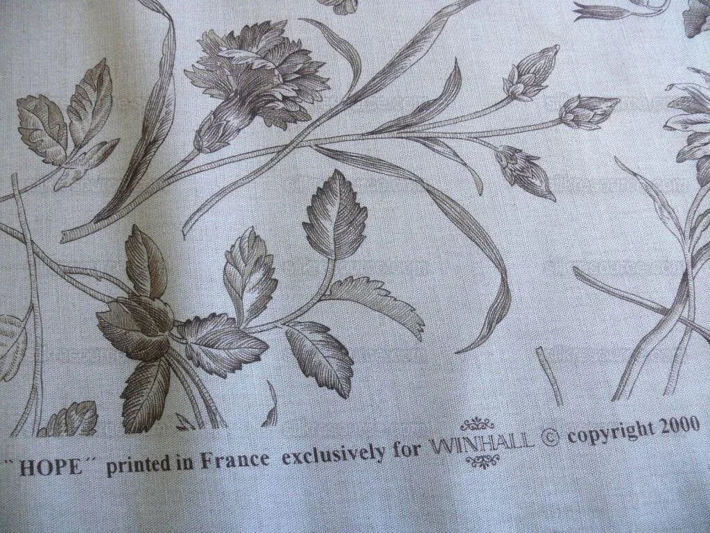Scalamandre Hope Toile  Linen French Cotton Tulip Rose Sunflower Coffee MSRP USD$160/Y