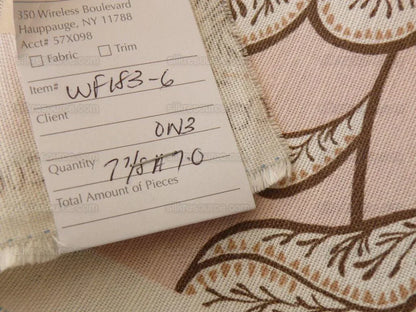 By Yard Scalamandre Wallace Linen Jacobean Print From Uk Pink Brown MSRP USD 160/Y