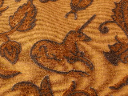 SCALAMANDRE ANIMALS CUT VELVET TOBACCO UNICORN HORSE FOX RT$284/
