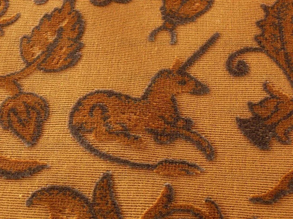 Scalamandre Animals Cut Velvet Tobacco Unicorn Horse Fox Rt$284/