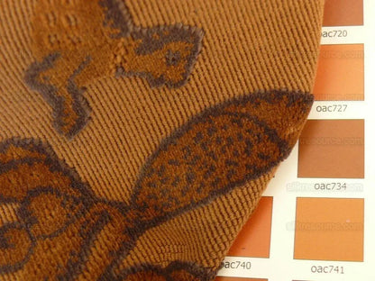 Scalamandre Animals Cut Velvet Tobacco Unicorn Horse Fox Rt$284/