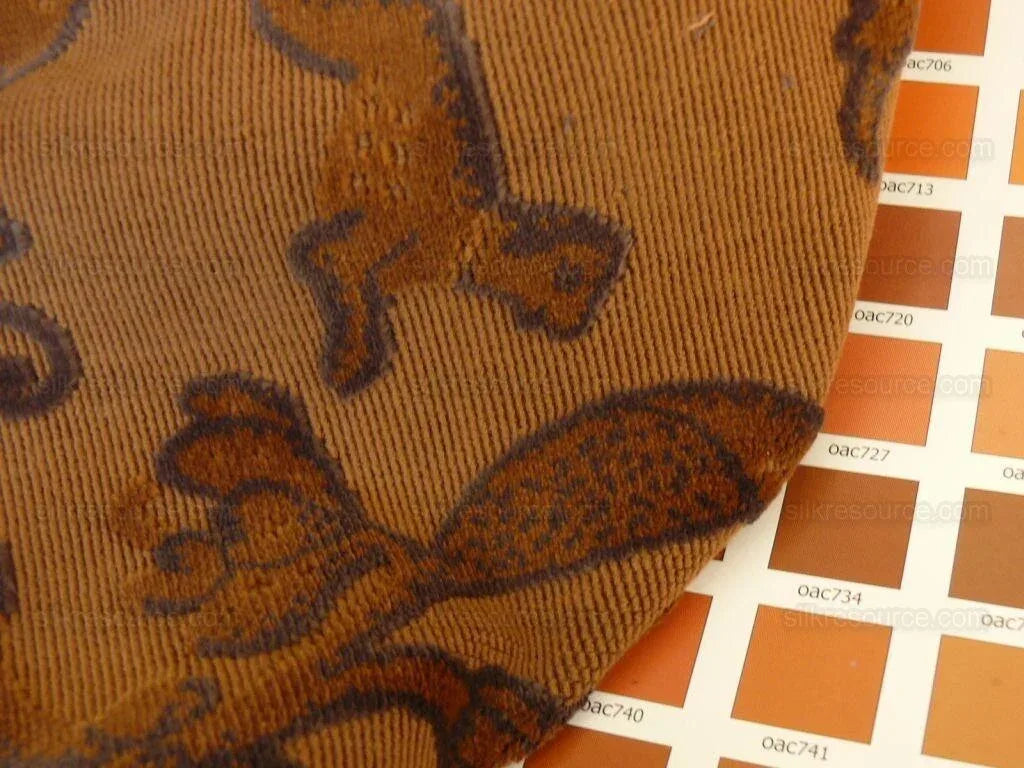 Scalamandre Animals Cut Velvet Tobacco Unicorn Horse Fox Rt$284/