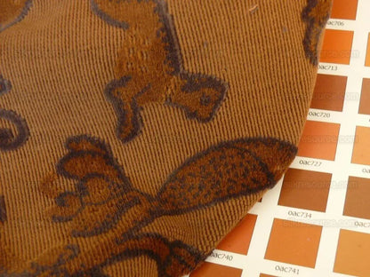 Scalamandre Animals Cut Velvet Tobacco Unicorn Horse Fox Rt$284/