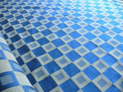 21 Yards Scalamandre Tours Blue &amp; Honey Check Cotton/linen Damask Plaid M