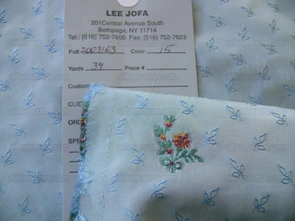 Lee Jofa Samantha Silk Petite Fluer Larkspur Blue Silk Taffeta M