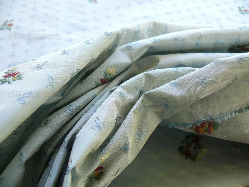 Lee Jofa Samantha Silk Petite Fluer Larkspur Blue Silk Taffeta M