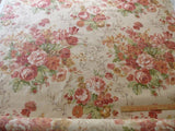 Lee Jofa Tewkesbury Chintz fr UK Peach Pink Red Roses on Biscuit