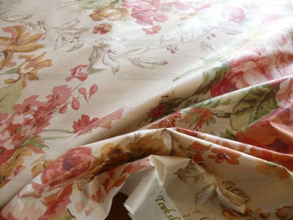 Lee Jofa Tewkesbury Chintz Fr Uk Peach Pink Red Roses On Biscuit Cotton