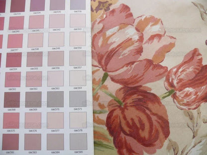 Lee Jofa Tewkesbury Chintz Fr Uk Peach Pink Red Roses On Biscuit Cotton