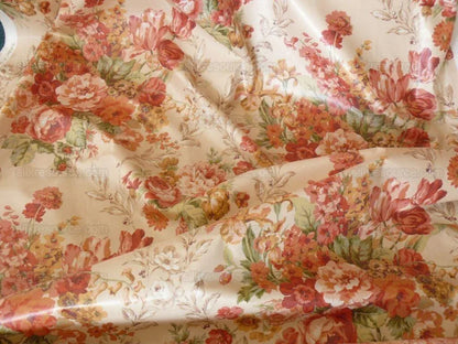 Lee Jofa Tewkesbury Chintz Fr Uk Peach Pink Red Roses On Biscuit Cotton