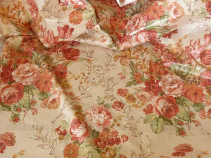 Lee Jofa Tewkesbury Chintz Fr Uk Peach Pink Red Roses On Biscuit Cotton