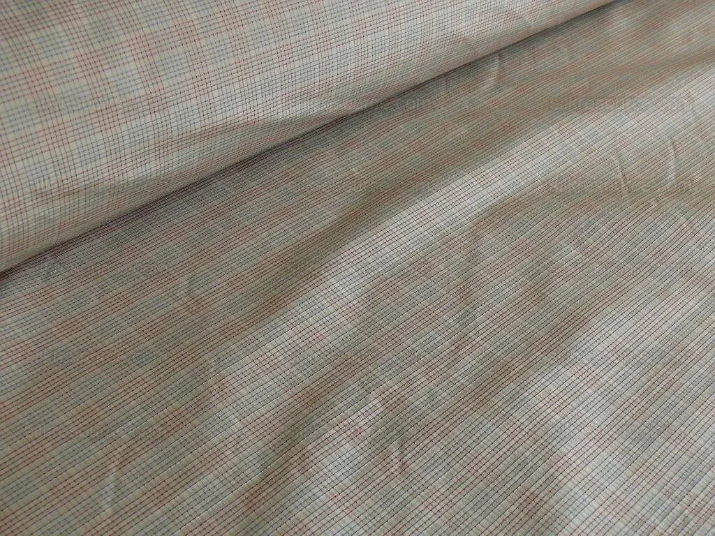 By Yard Lee Jofa Stately Silk Taffeta Plaid Cadet Blue MSRP USD 299Y