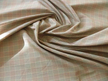 By Yard Lee Jofa Stately Silk Taffeta Plaid Cadet Blue MSRP USD 299Y