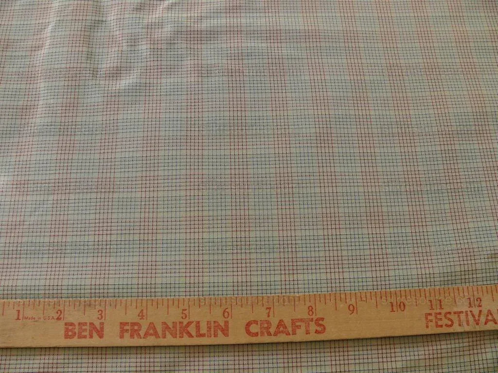 By Yard Lee Jofa Stately Silk Taffeta Plaid Cadet Blue MSRP USD 299Y