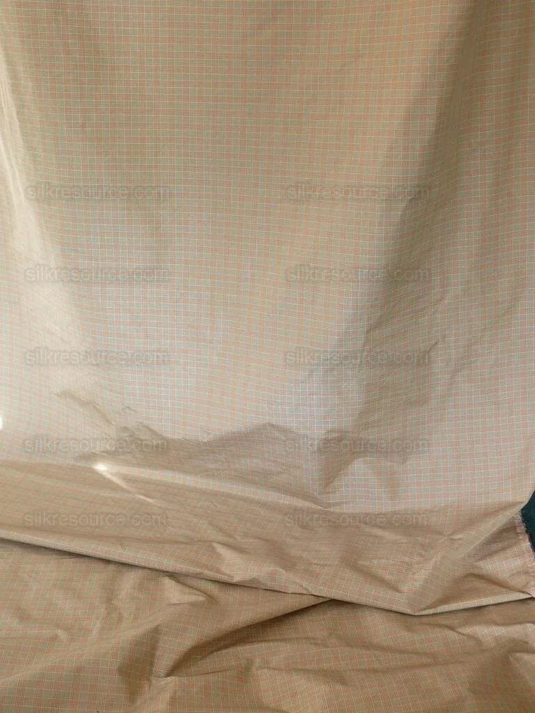 By Yard Lee Jofa Stately Silk Taffeta Plaid Cadet Blue MSRP USD 299Y