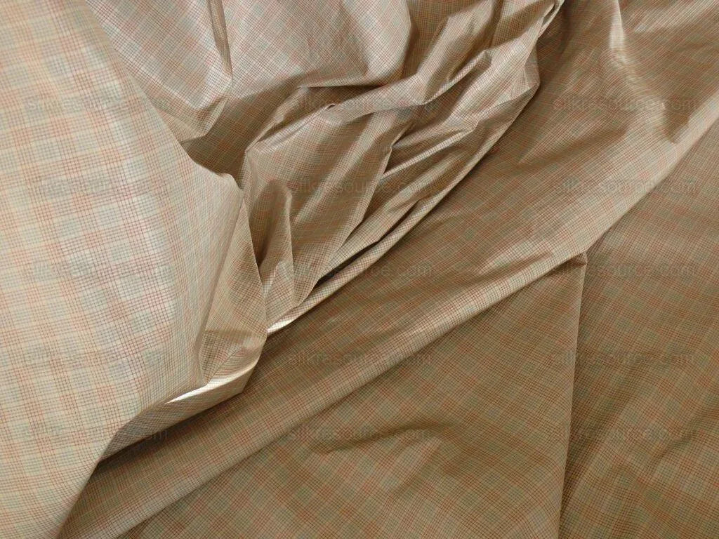 By Yard Lee Jofa Stately Silk Taffeta Plaid Cadet Blue MSRP USD 299Y