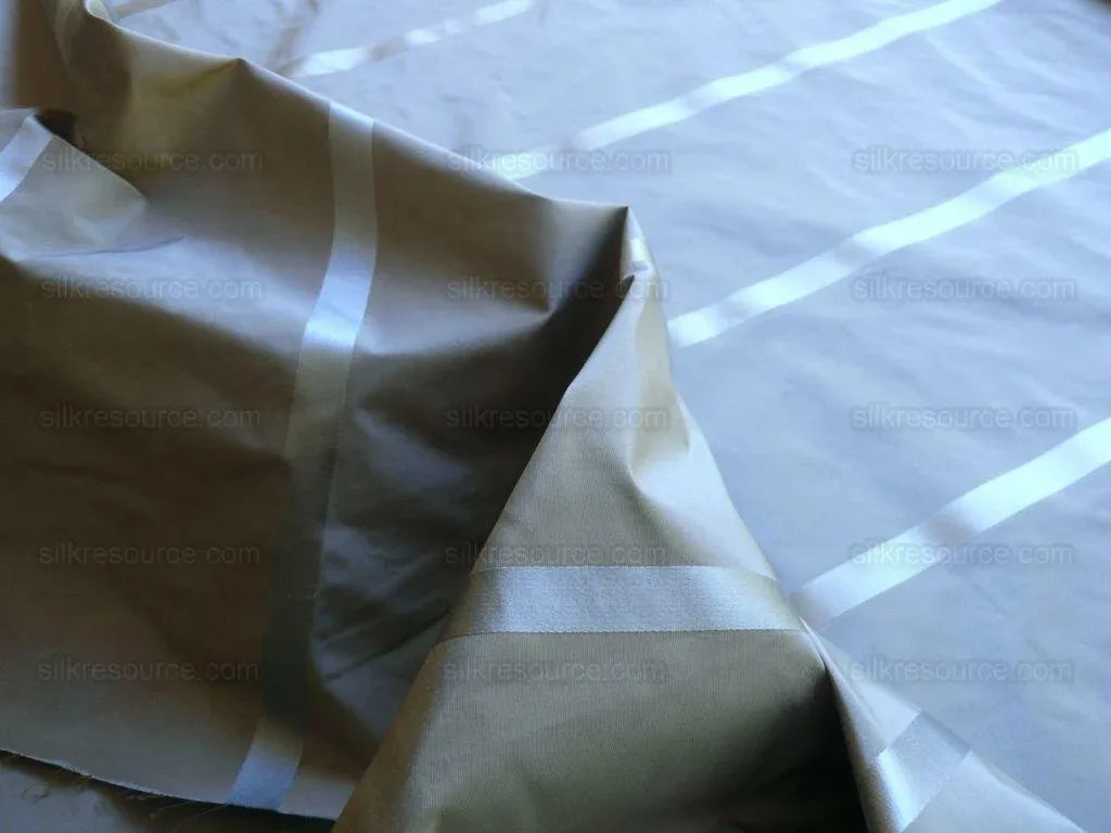 8.1y Zimmer &amp; Rohde 100%silk Taffeta Taupe Gray Mocha Silver