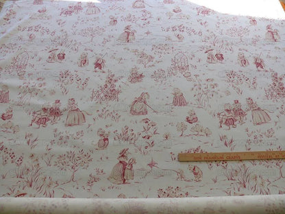 Scalamandre Life On Top Of Cranberry Hill Pink Red Animal Cat Frog MSRP USD 99/Y