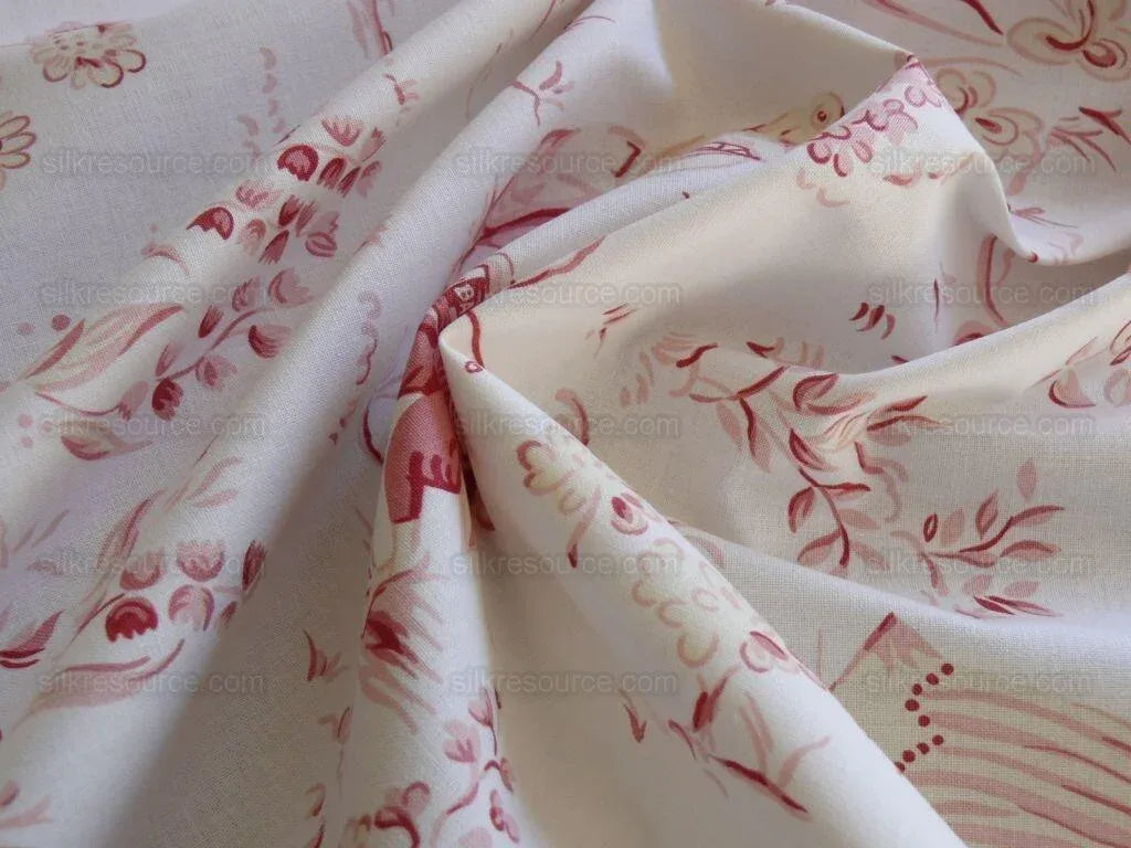 Scalamandre Life On Top Of Cranberry Hill Pink Red Animal Cat Frog MSRP USD 99/Y