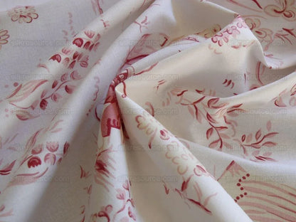 Scalamandre Life On Top Of Cranberry Hill Pink Red Animal Cat Frog MSRP USD 99/Y