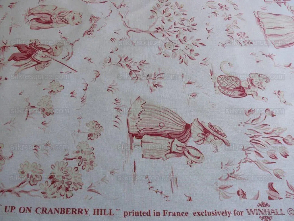 Scalamandre Life On Top Of Cranberry Hill Pink Red Animal Cat Frog MSRP USD 99/Y