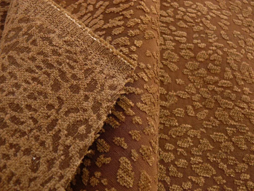7.125y Kravet Brown Chocolate Cheetah Cut Chenille Animal Skin