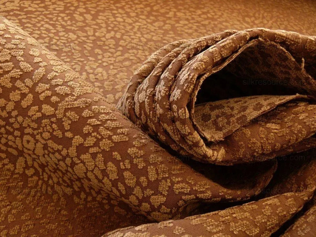 7.125y Kravet Brown Chocolate Cheetah Cut Chenille Animal Skin