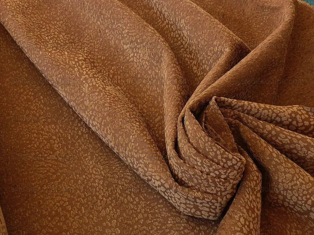 7.125y Kravet Brown Chocolate Cheetah Cut Chenille Animal Skin