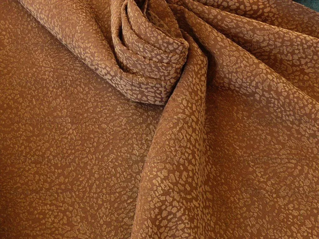 7.125y Kravet Brown Chocolate Cheetah Cut Chenille Animal Skin